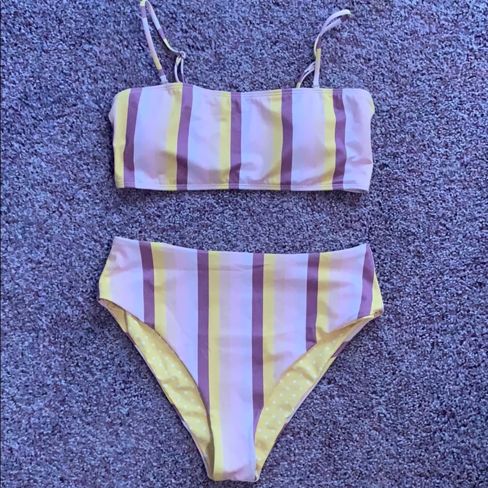 Zaful purple and yellow swimsuit